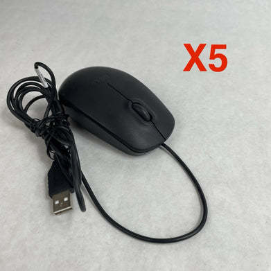 Dell USB Wired Scroll Wheel Optical Black Mouse MS111-P Lot of 5