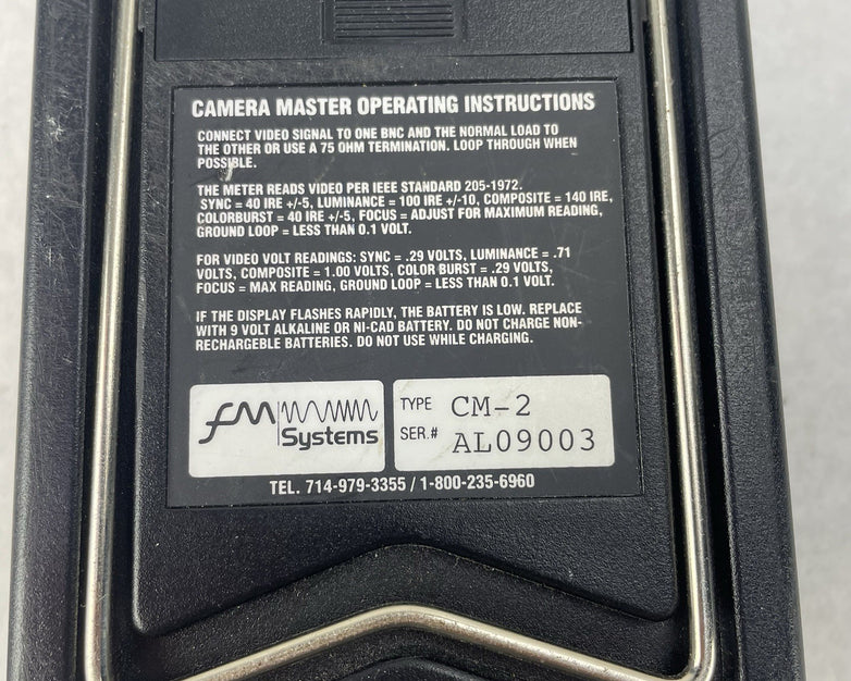 FM Systems CM-2 Camera Master 2 CCTV Video Signal Tester