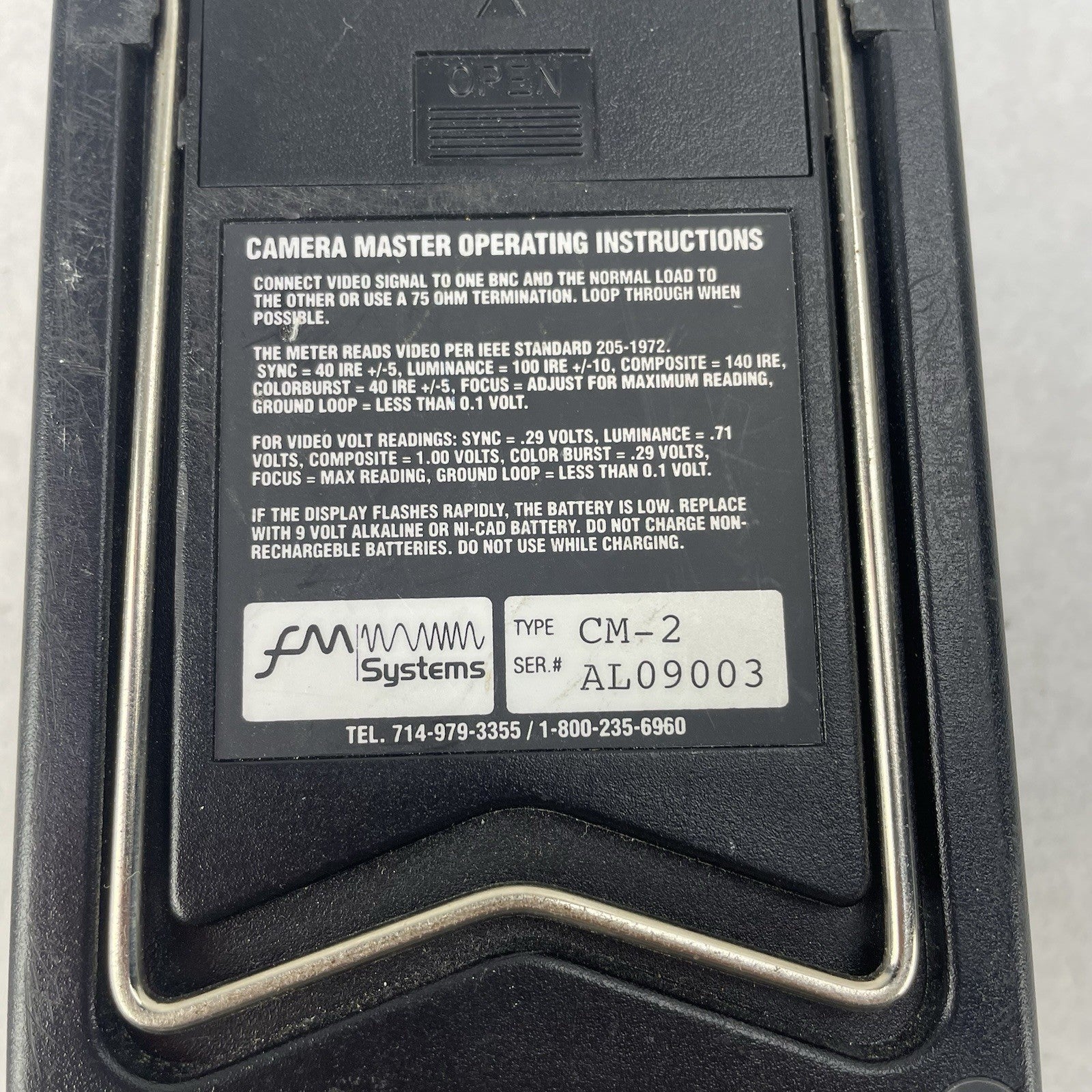 FM Systems CM-2 Camera Master 2 CCTV Video Signal Tester9