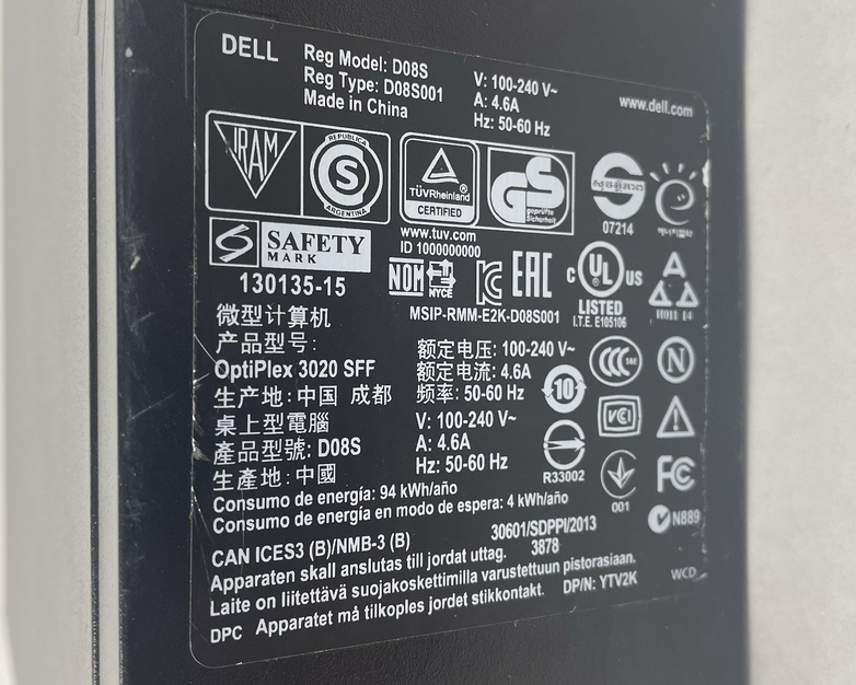 Dell Optiplex 3020 SFF i5-4590 3.30 GHz 4 GB RAM No HDD/OS