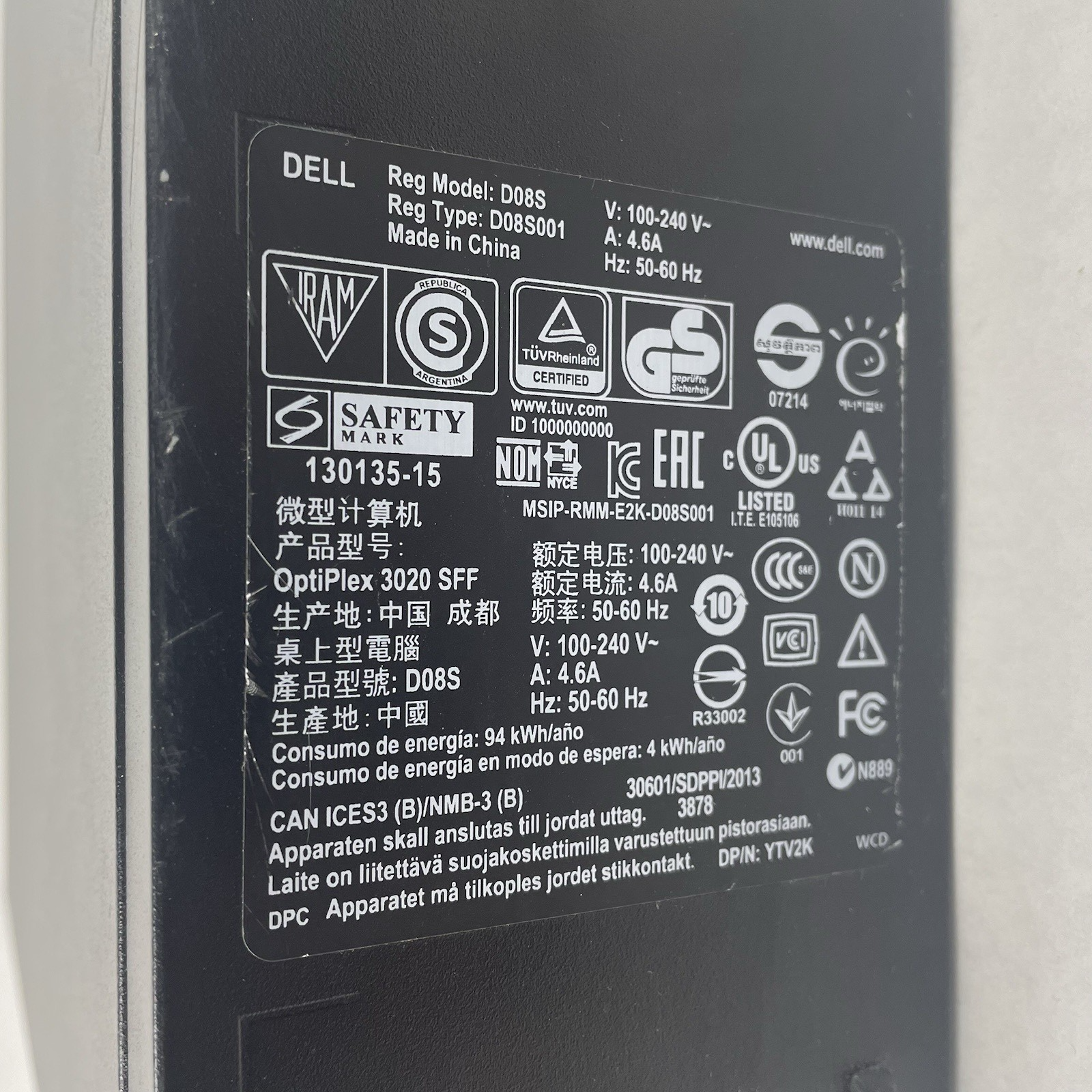 Dell Optiplex 3020 SFF i5-4590 3.30 GHz 4 GB RAM No HDD/OS8
