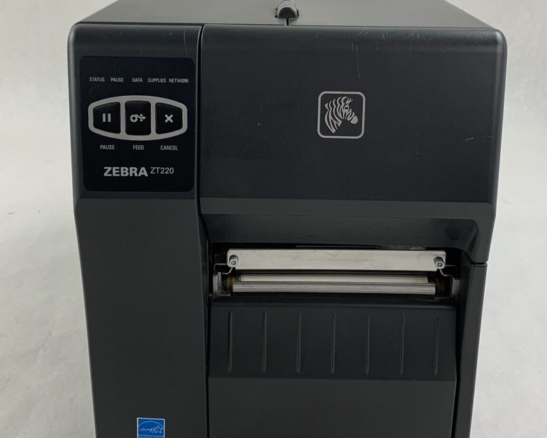 Zebra ZT220 ZT22042-D01000FZ Thermal Label Printer Tested Missing Clamp Handle