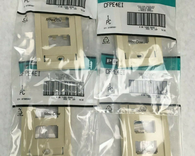 Lot of 4 Panduit CFPE4EI Mini-Com Faceplate Executive Series Single 4