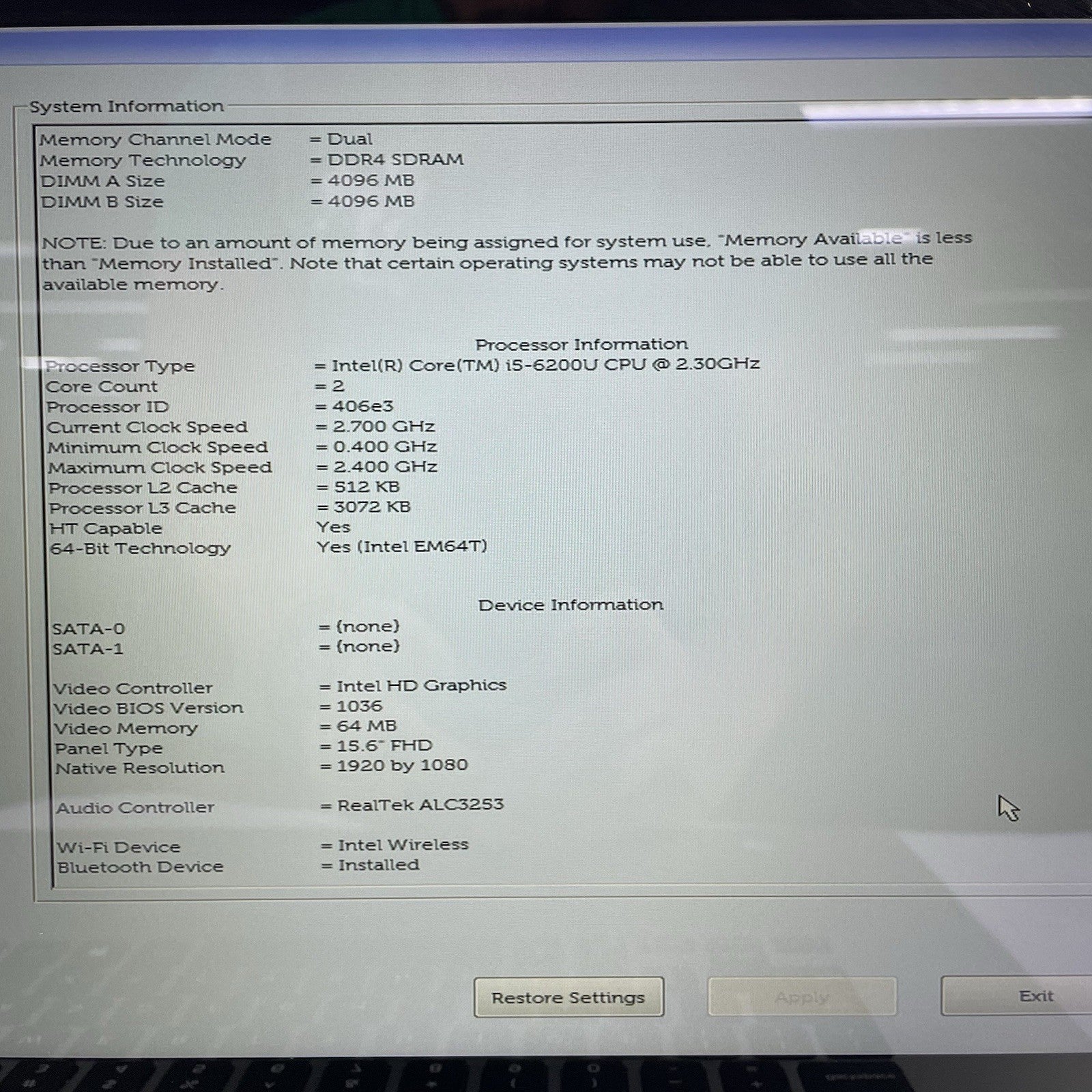 Dell Inspiron 15-7569 15.6" i5-6200U 2.30 GHz 8 GB RAM No SSD/OS/AC/Batt3