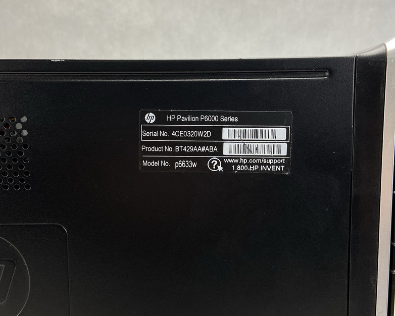 HP Pavilion P6633W MT AMD Athlon 2 x2 225 3.1GHz 4GB RAM No HDD No OS