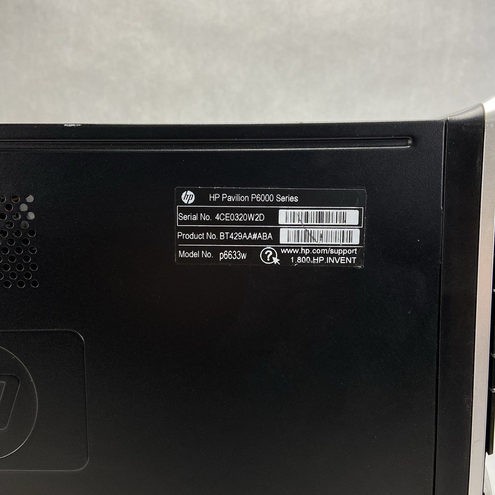 HP Pavilion P6633W MT AMD Athlon 2 x2 225 3.1GHz 4GB RAM No HDD No OS5
