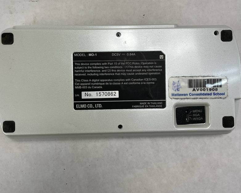 Elmo MO-1 Portable Visual Presenter USB/HDMI Digital Document Camera Untested