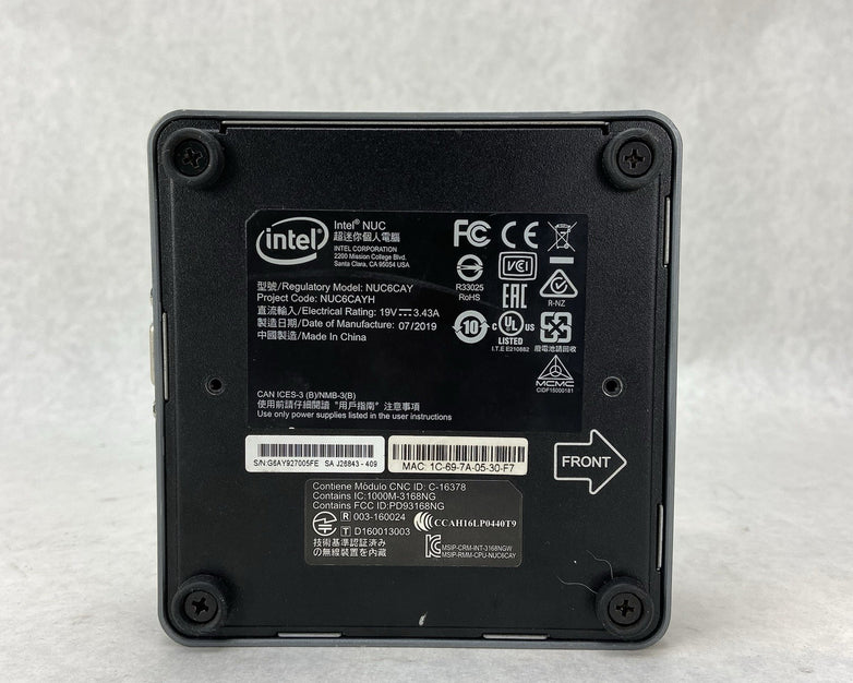 Intel NUC6CAY Micro Intel Celeron J3455 1.5GHz 8GB RAM No HDDOSAC