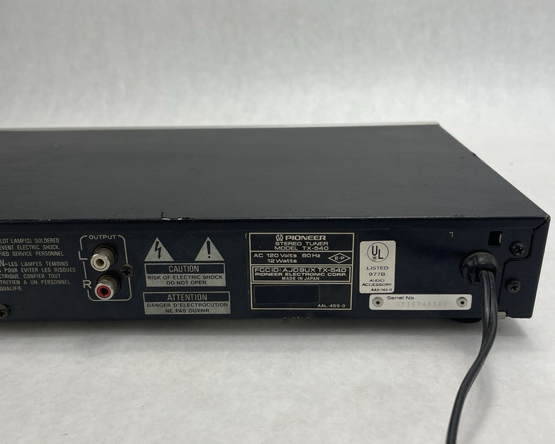 Pioneer TX-540 Stereo Tuner Tested