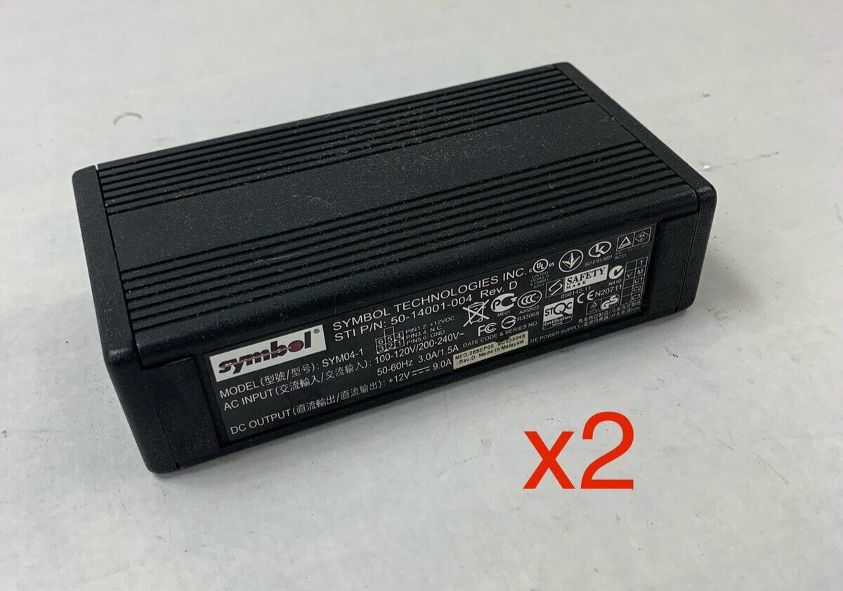 Lot of 2 Symbol SYM04-1 Power Supply 50-14001-004 No Cords