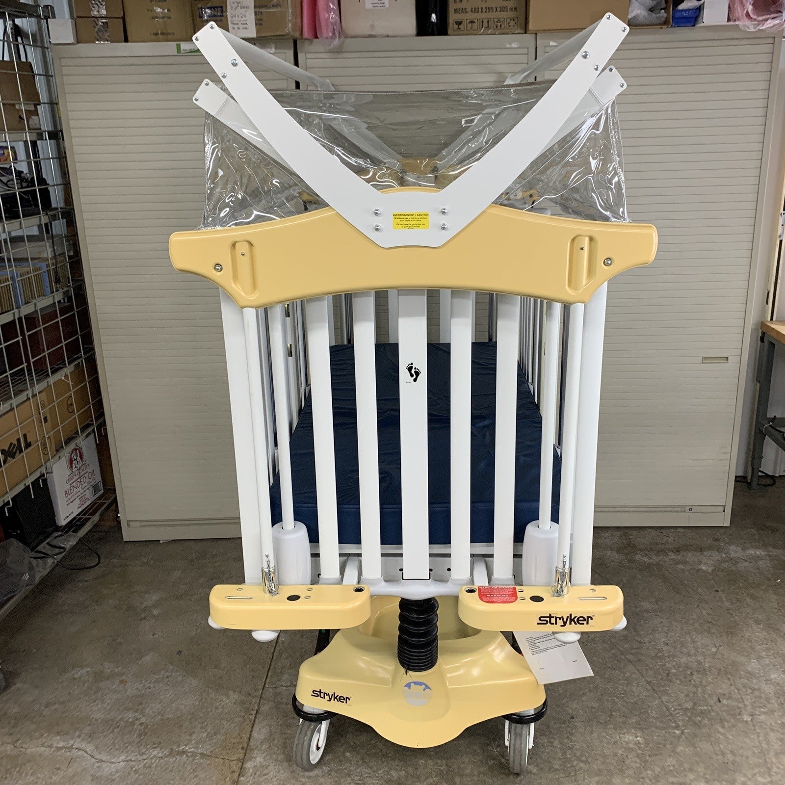 Stryker Cub FL19H Pediatric Crib with Mattress and FA64183 Retractable Top