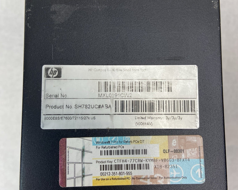 HP Compaq 8000 Elite SFF Intel Core 2 Duo E7600 3.06GHz 4GB RAM No HDD No OS