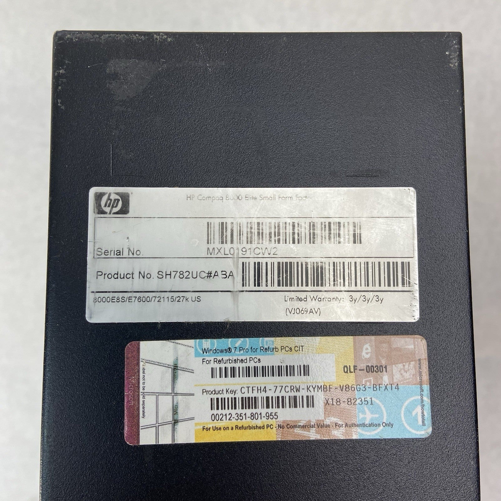 HP Compaq 8000 Elite SFF Intel Core 2 Duo E7600 3.06GHz 4GB RAM No HDD No OS3