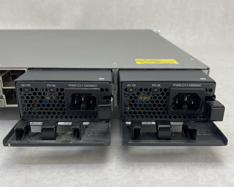 Cisco WS-C3850-48F-S 3850 NM-4-10g 2x PSU 48 1GE RJ-45 V07 - Tested and Reset