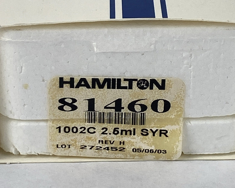 Hamilton 81460 1002C 2.5ml Gastight Instrument Syringe