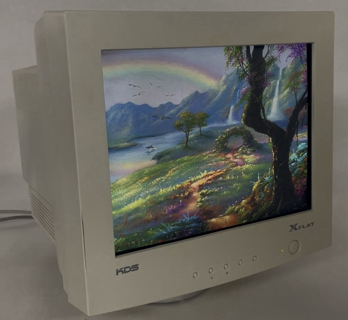 KDS 17" CRT Retro Gaming Monitor XF-70 Xflat Korea Data Systems Broken Stand0