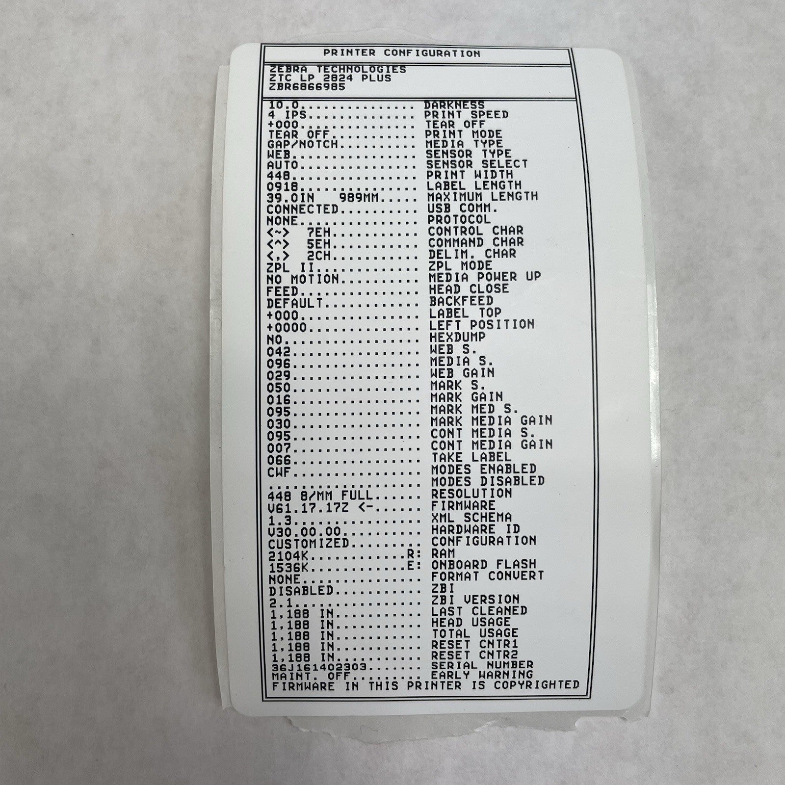 Zebra LP 2824 Z Direct Thermal Barcode Label Printer Tested For Parts No Clamps