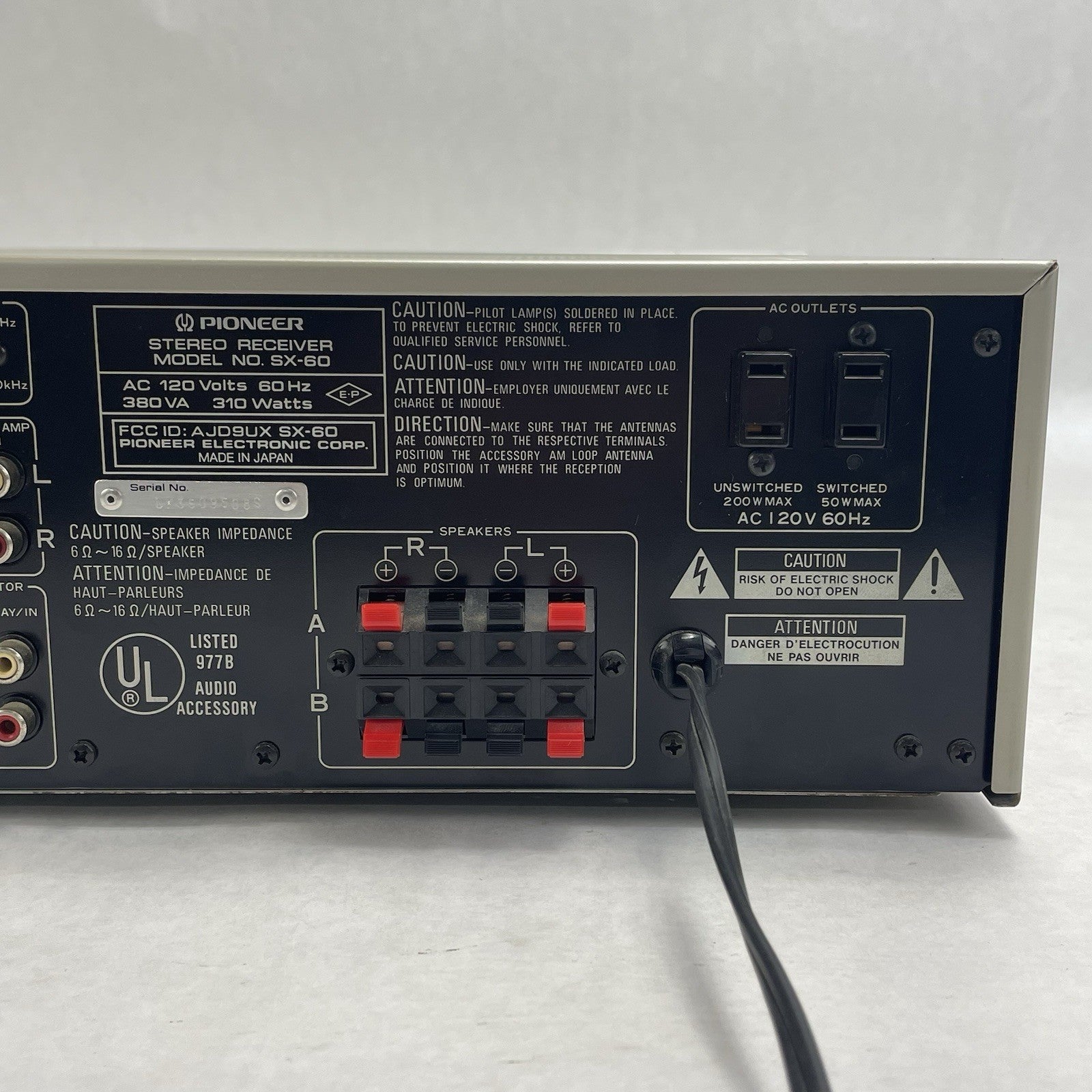Pioneer SX-60 AV Receiver Amplifier  Tested12
