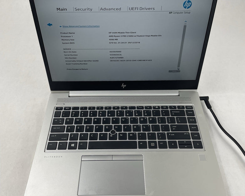 HP mt44 14" Ryzen 3 Pro 2300U 2.00 GHz 4 GB RAM No SSD/OS/AC/Batt