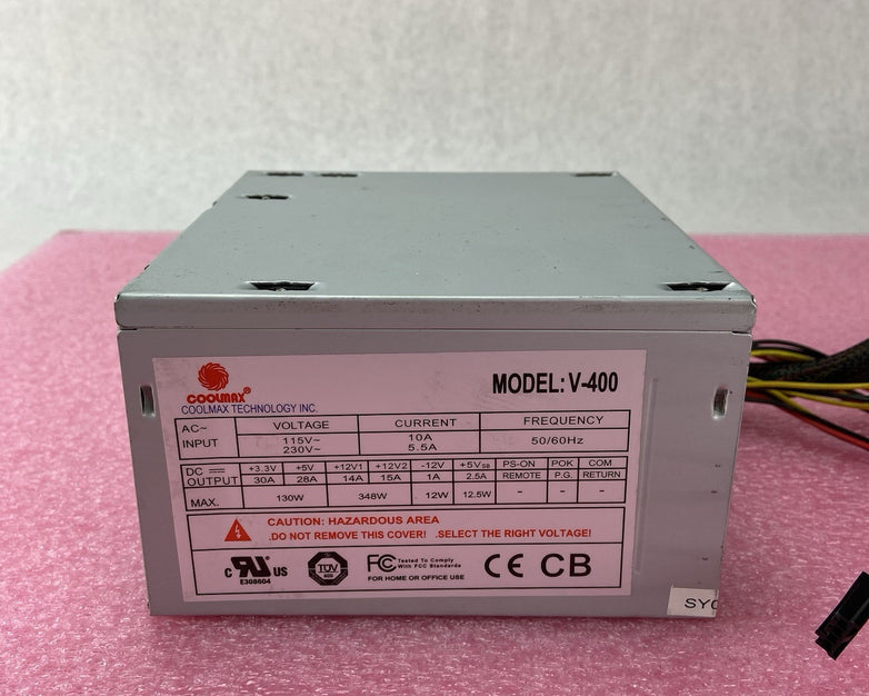 COOLMAX Technology V-400 400W Power Supply No PCIe Adaptor