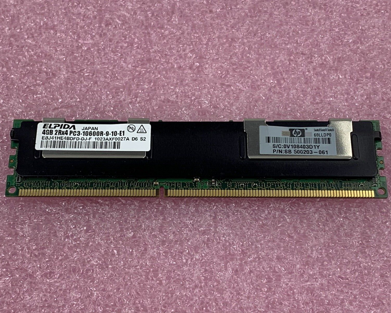 Lot 6x 4GB Elpida EBJ41HE4BDFD-DJ-F 2Rx4 PC3-106000R server RAM memory