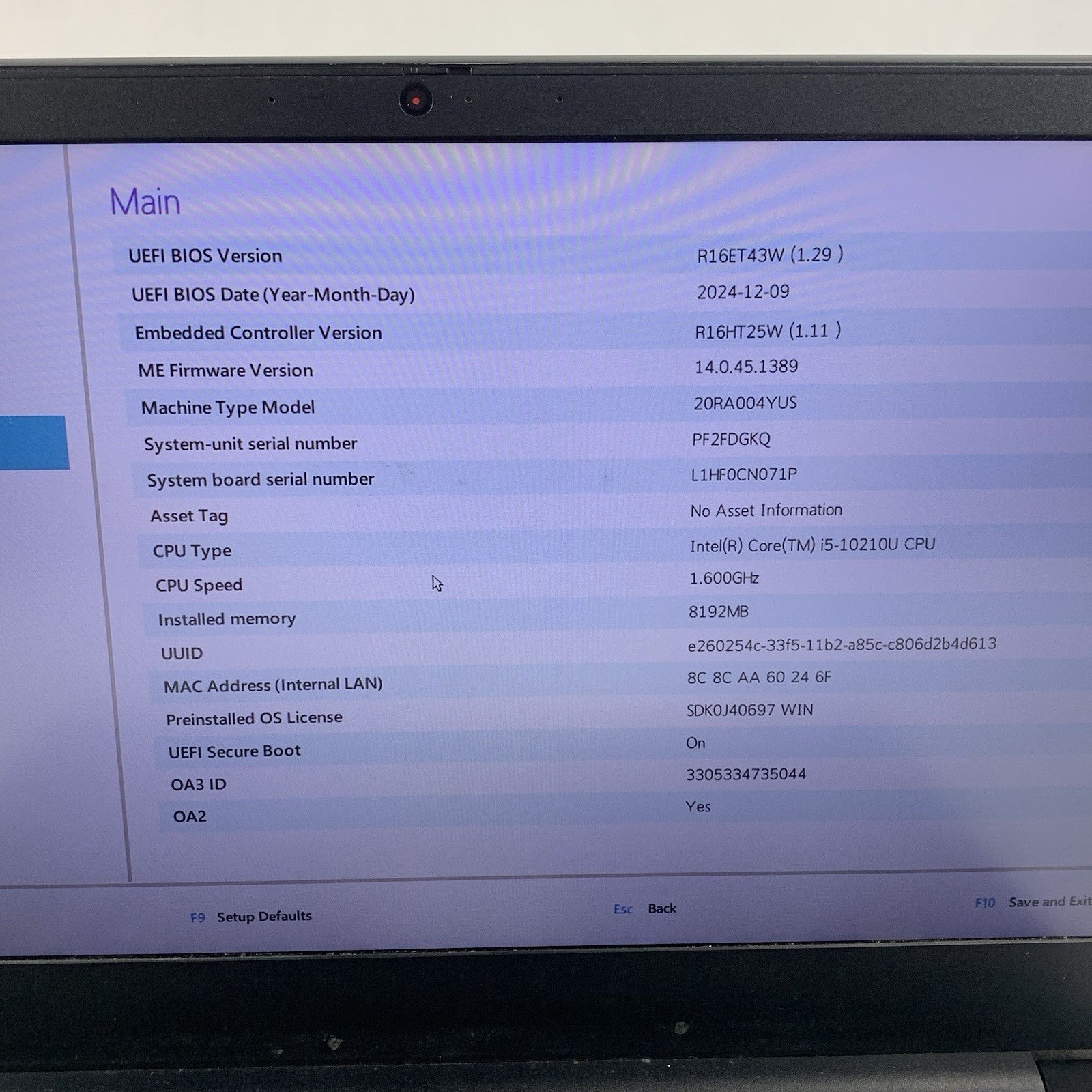 Lenovo ThinkPad E14 14" Gen 1 Laptop i5-10210U 1.6 GHz 8 GB RAM No OS/SSD/AC3