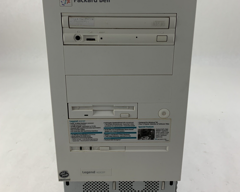 Packard Bell Legend 422CDT Vintage PC Pentium 120 MHz 16 MB Ram No OS No HDD