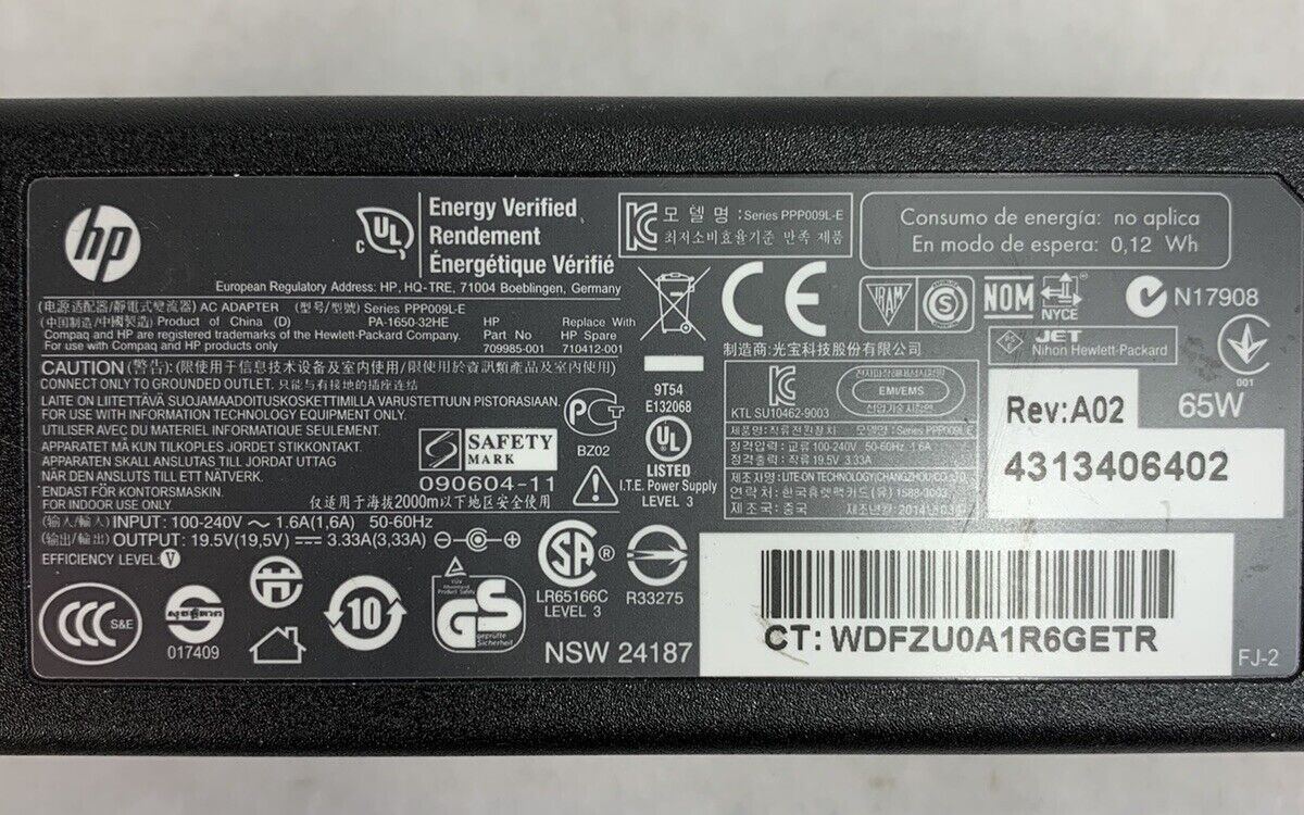 HP PPP009L-E 65W AC Adapter (Lot of 4)