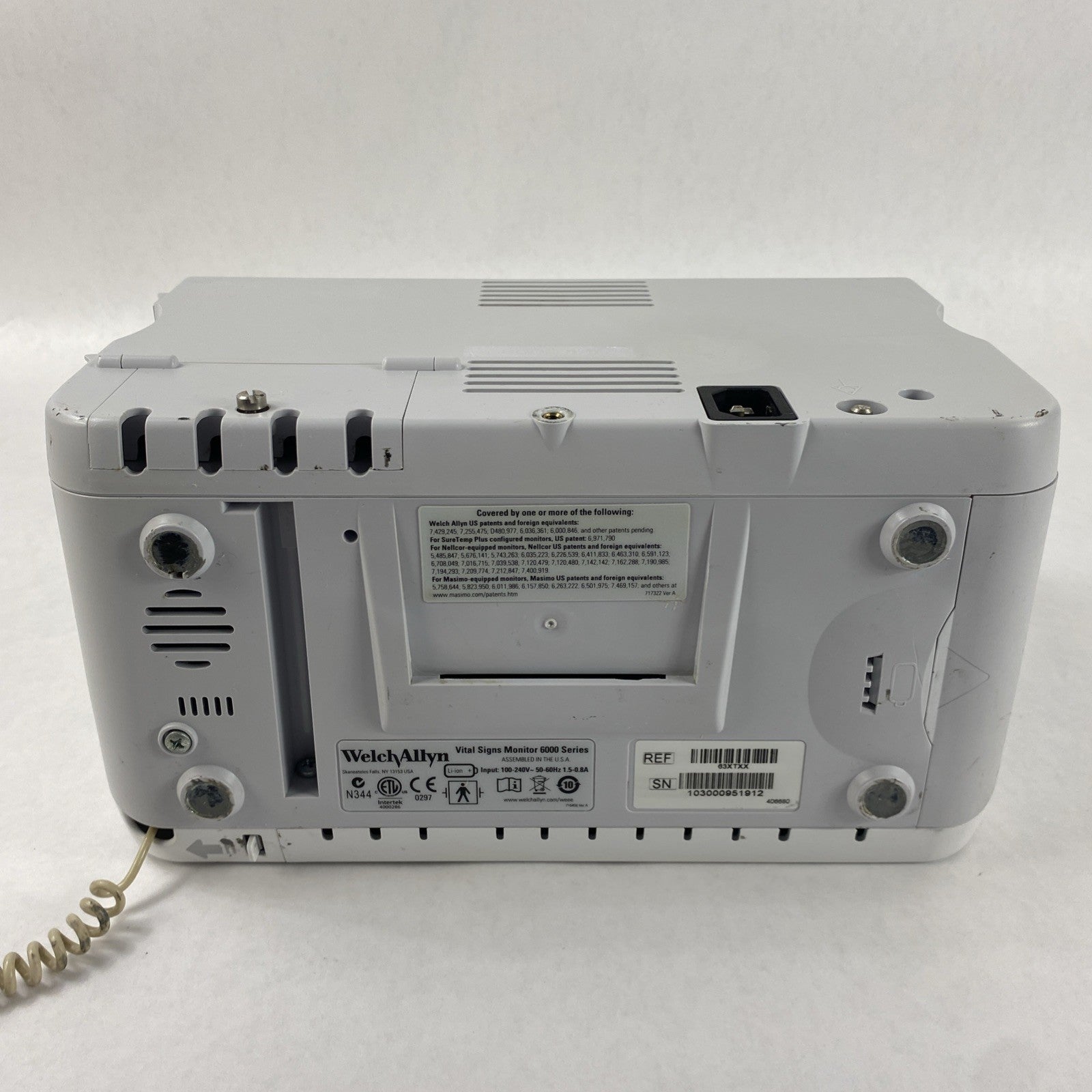 Welch Allyn 63XTXX Vital Sign Monitor 6000 Series No Battery READ12
