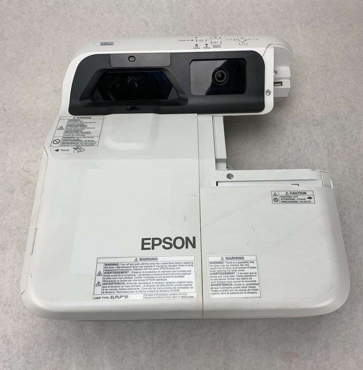 Epson H741A BrightLink 685Wi LCD Projector 5190 Lamp Hours - No Remote5