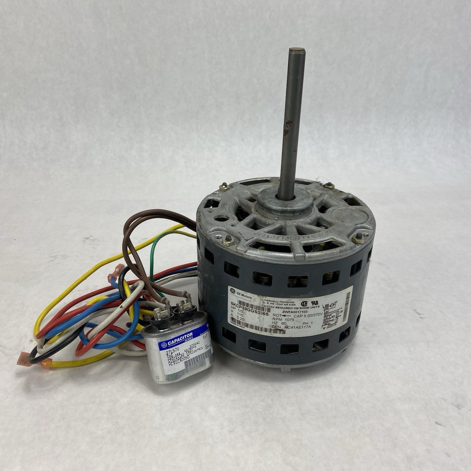 GE 5KCP39GGS336S Blower Motor 1/3 HP 1075 RPM 3SPD 115V - Untested