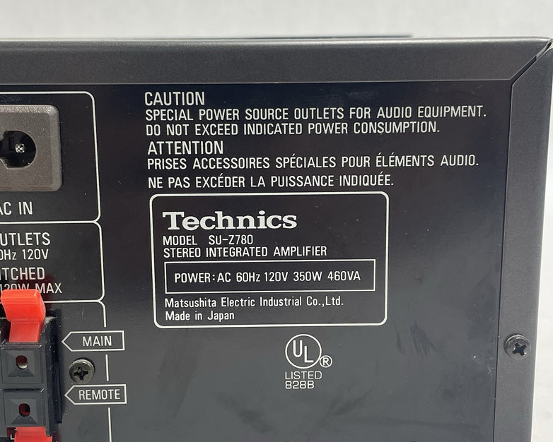 Technics SU-Z780 Stereo Integrated Amplifier Tested No Power Cord