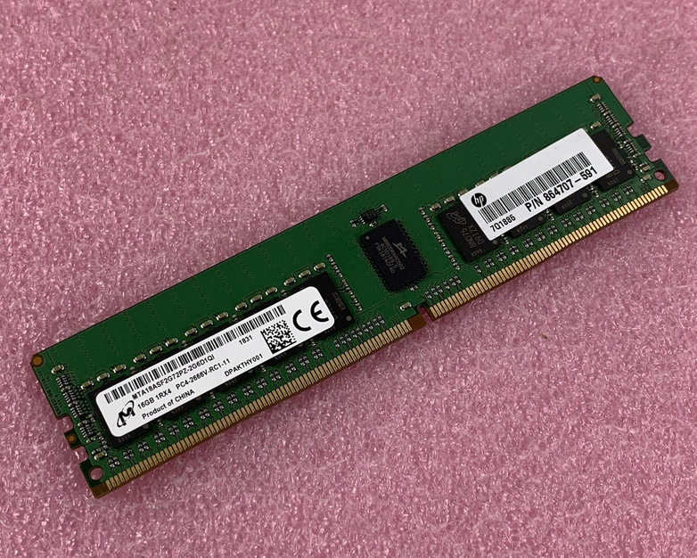 Micron MTA18ASF2G72PZ-2G6D1QI 16 GB 1RX4 PC4-2666V-RC1-11 ECC Server Memory Ram