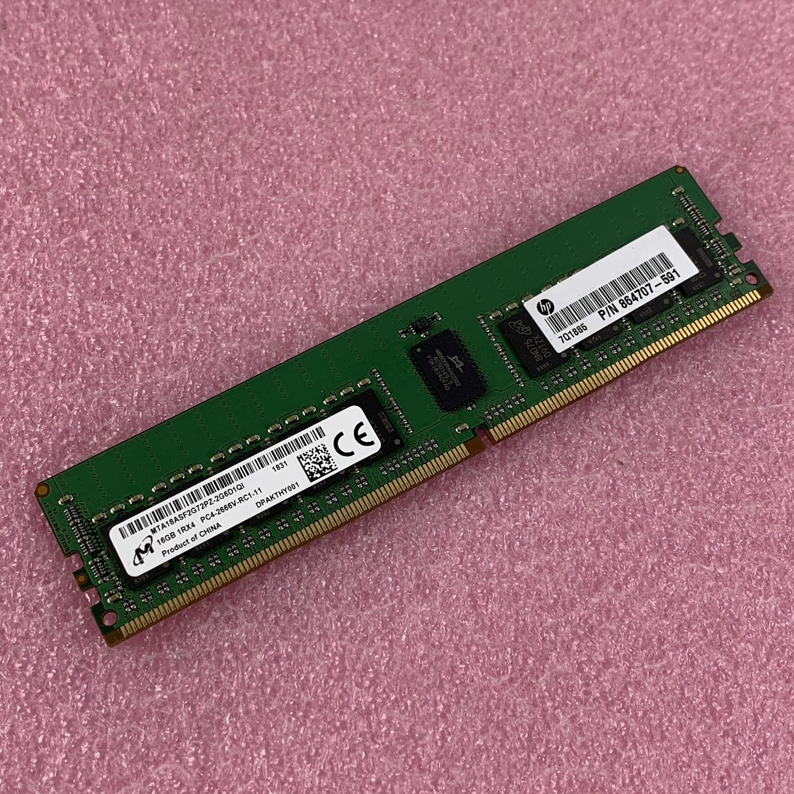 Micron MTA18ASF2G72PZ-2G6D1QI 16 GB 1RX4 PC4-2666V-RC1-11 ECC Server Memory Ram0