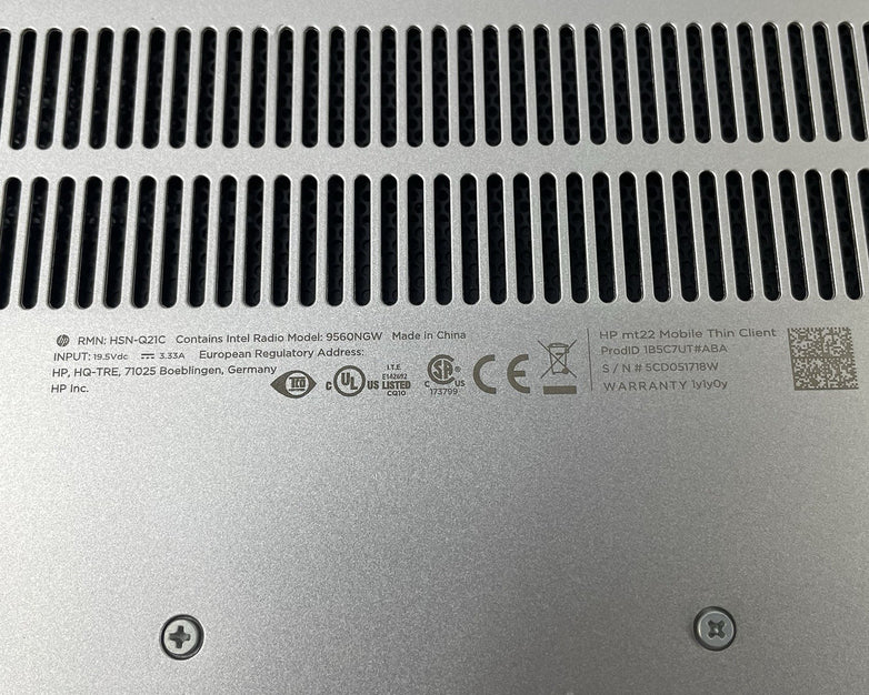 HP mt22 Thin Client 14" Celeron 5205U 1.90 GHz 8 GB RAM No SSD/AC/OS/Batt