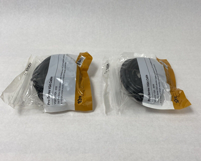 Lot of 2 Belkin F2N028b10 10 ft. Pro Series VGA Cable VGA to VGA Male/Male Cable