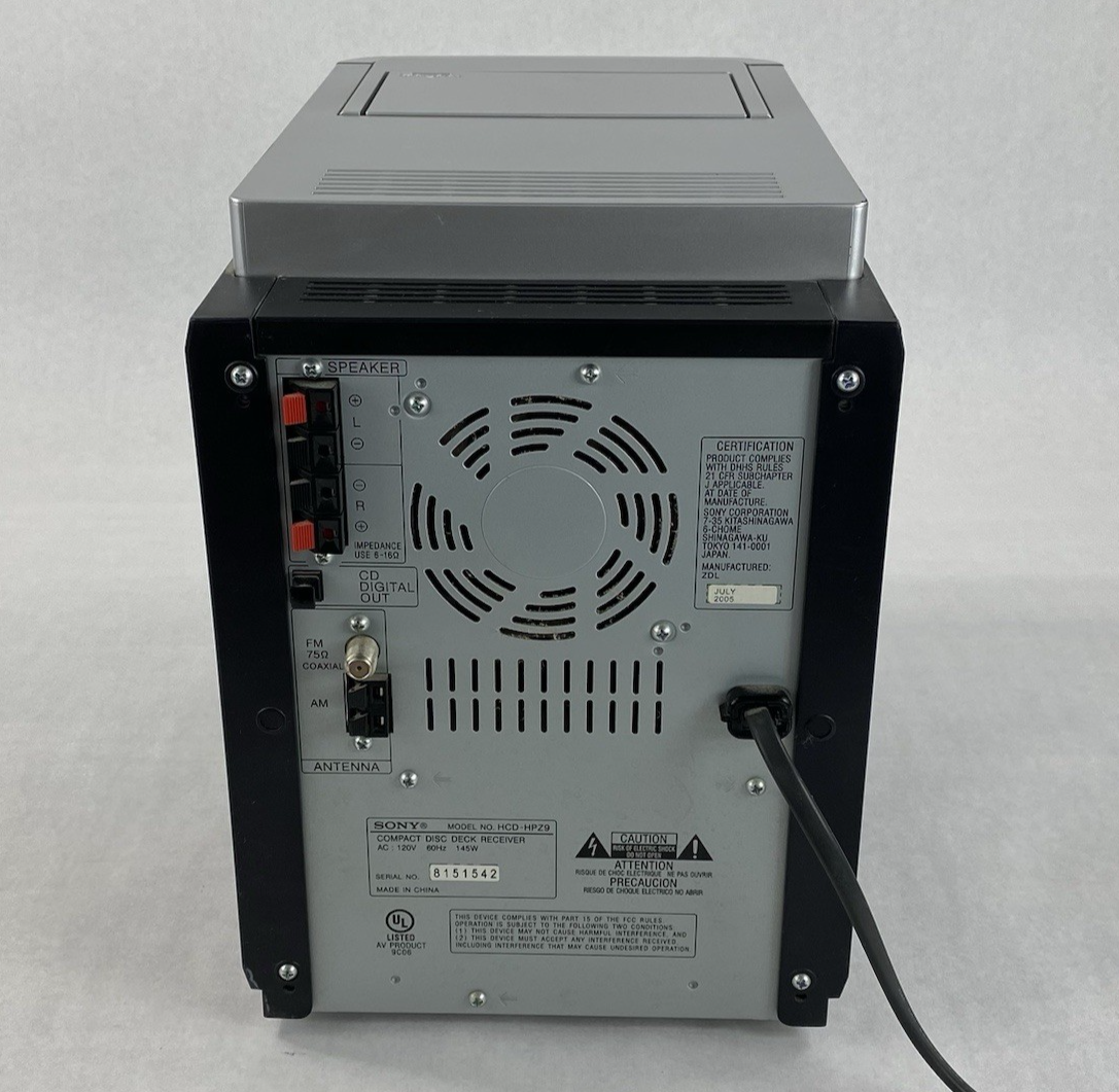 Sony CMT-HPZ9 Cassette and 5 Disc Changer AM/FM Parts or Repair