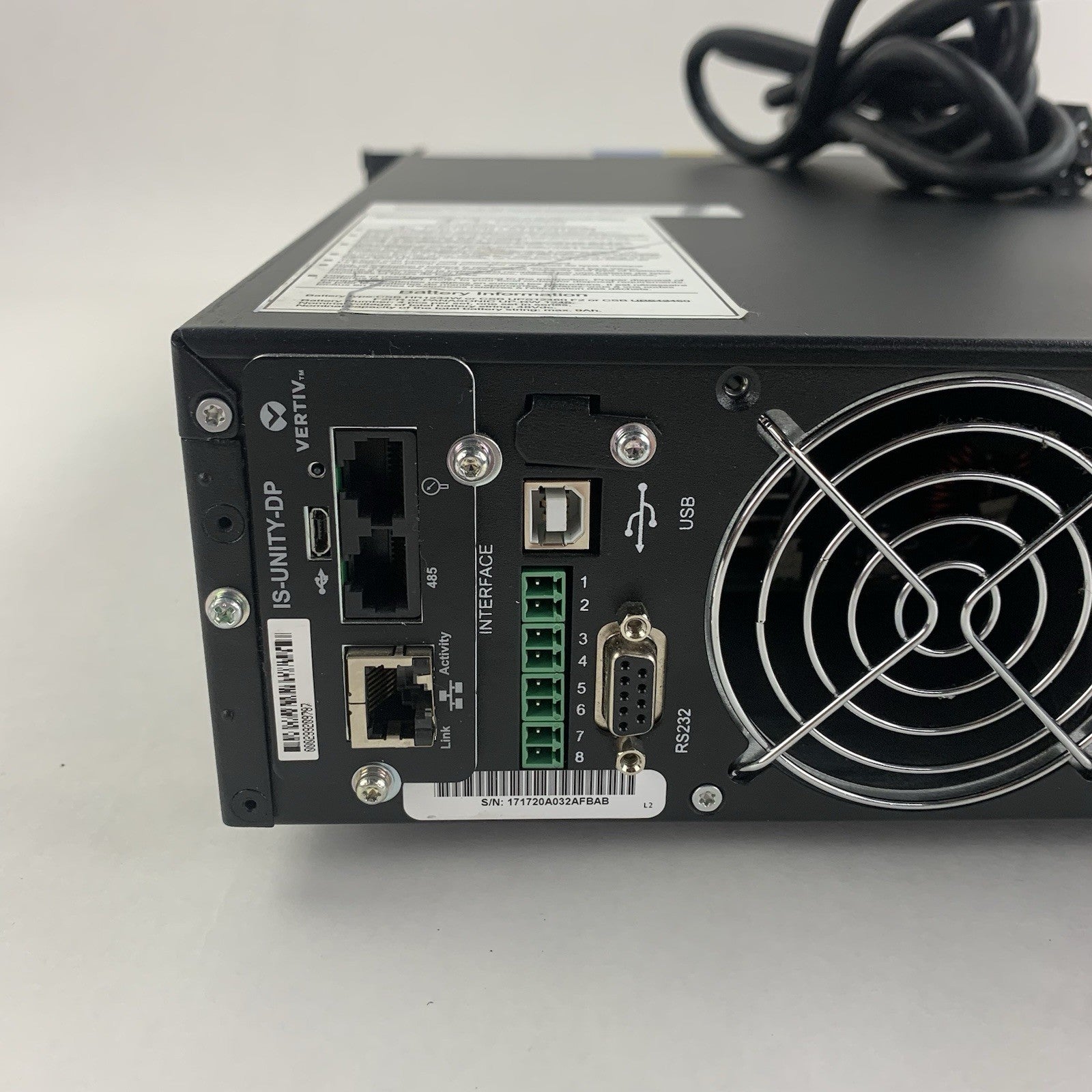 Liebert Vertiv GXT4-1500RT120 GXT4 1500VA Tested No Battery w/ IS-UNITY-DP8