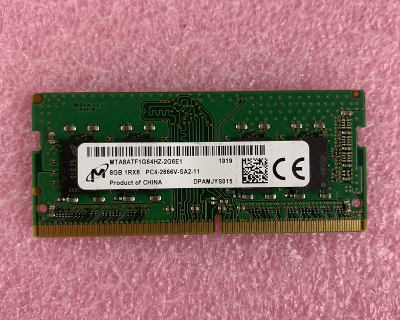 Micron MTA8ATF1G64HZ-2G6E1 8 GB 1Rx8 PC4-2666V-SA2-11 SODIMM Laptop Memory Ram