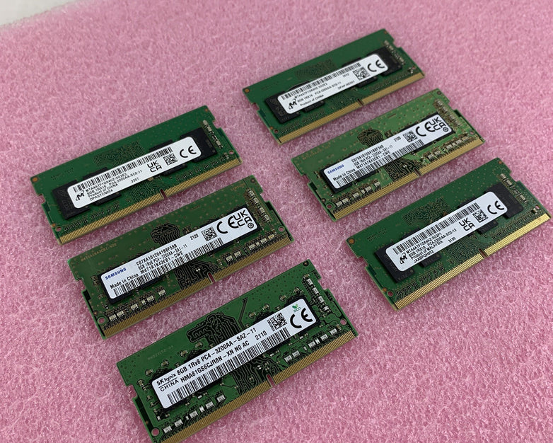 SK Hynix Micron Samsung  8 GB 1Rx8 PC4-3200AA Memory Module Mixed Lot of 6x