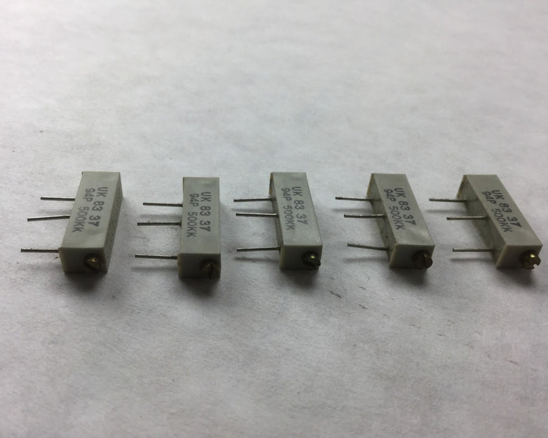 Allen Bradley Potentiometer, UK 83 37, 94P 500KK, (Lot of 5) NEW