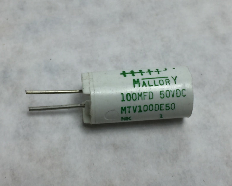 Mallory MTV100DE50 100MFD 50VDC   NOS