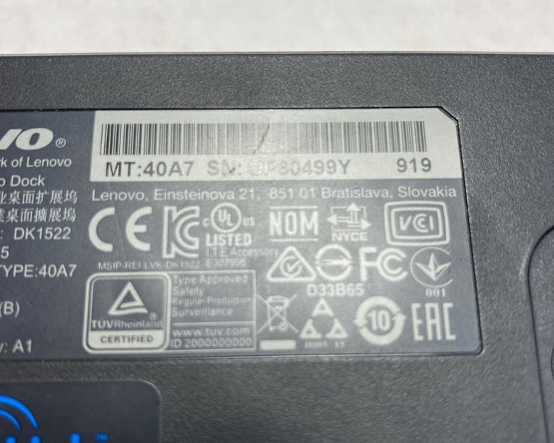 Lot of 4 Lenovo ThinkPad DK1522 40A7 USB 3.0 Pro Docking Station - Untested