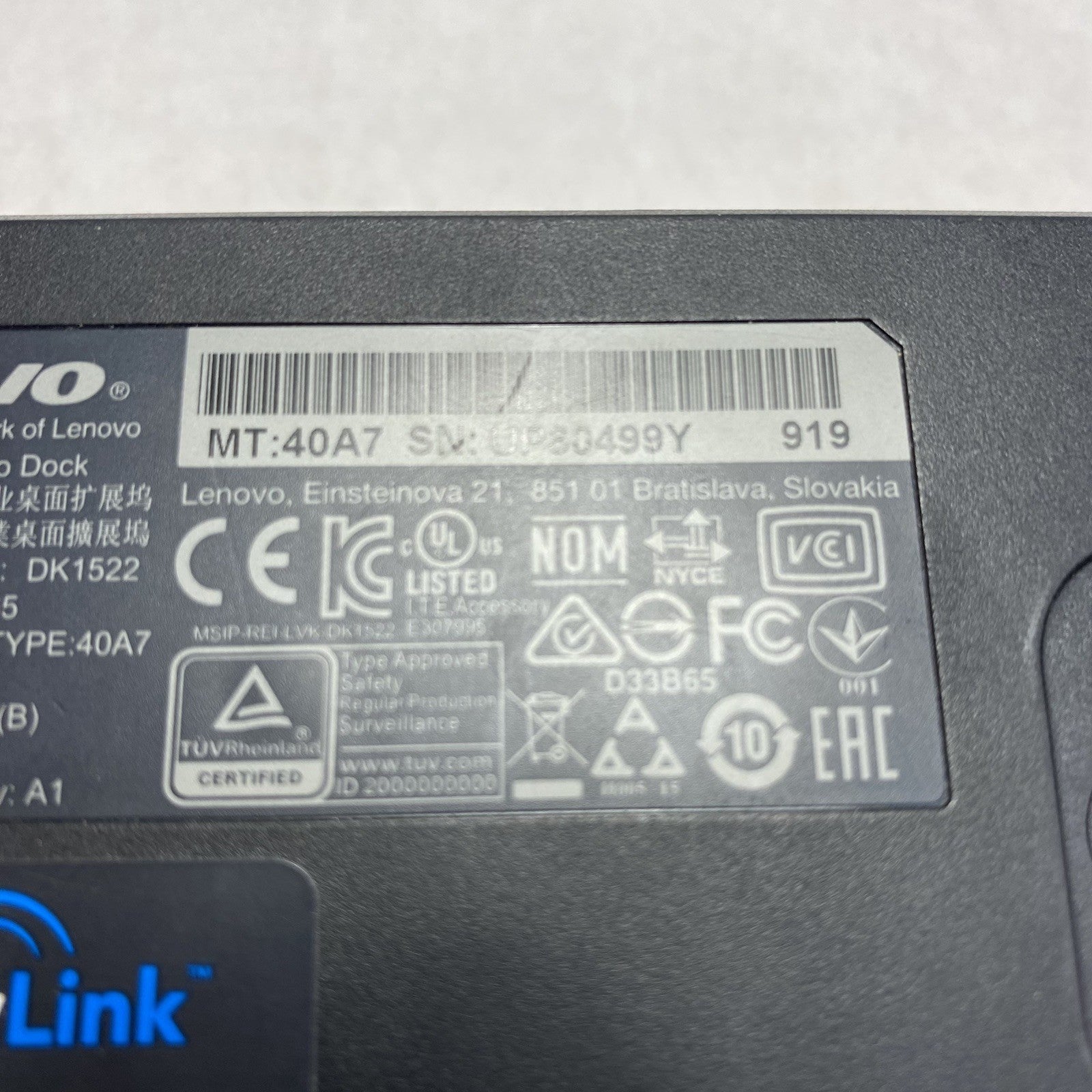 Lot of 4 Lenovo ThinkPad DK1522 40A7 USB 3.0 Pro Docking Station - Untested8