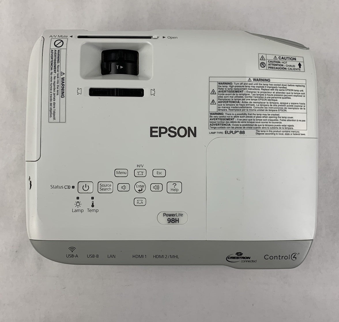 Epson PowerLite 98H H687A LCD Lamp Projector 2964 Lamp Hours - No Remote6