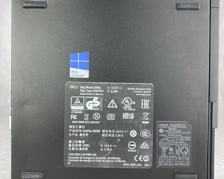 Dell Optiplex 9020M Intel Core i3-4160T 3.10GHz 1x8GB RAM WiFi No AC HDD OS