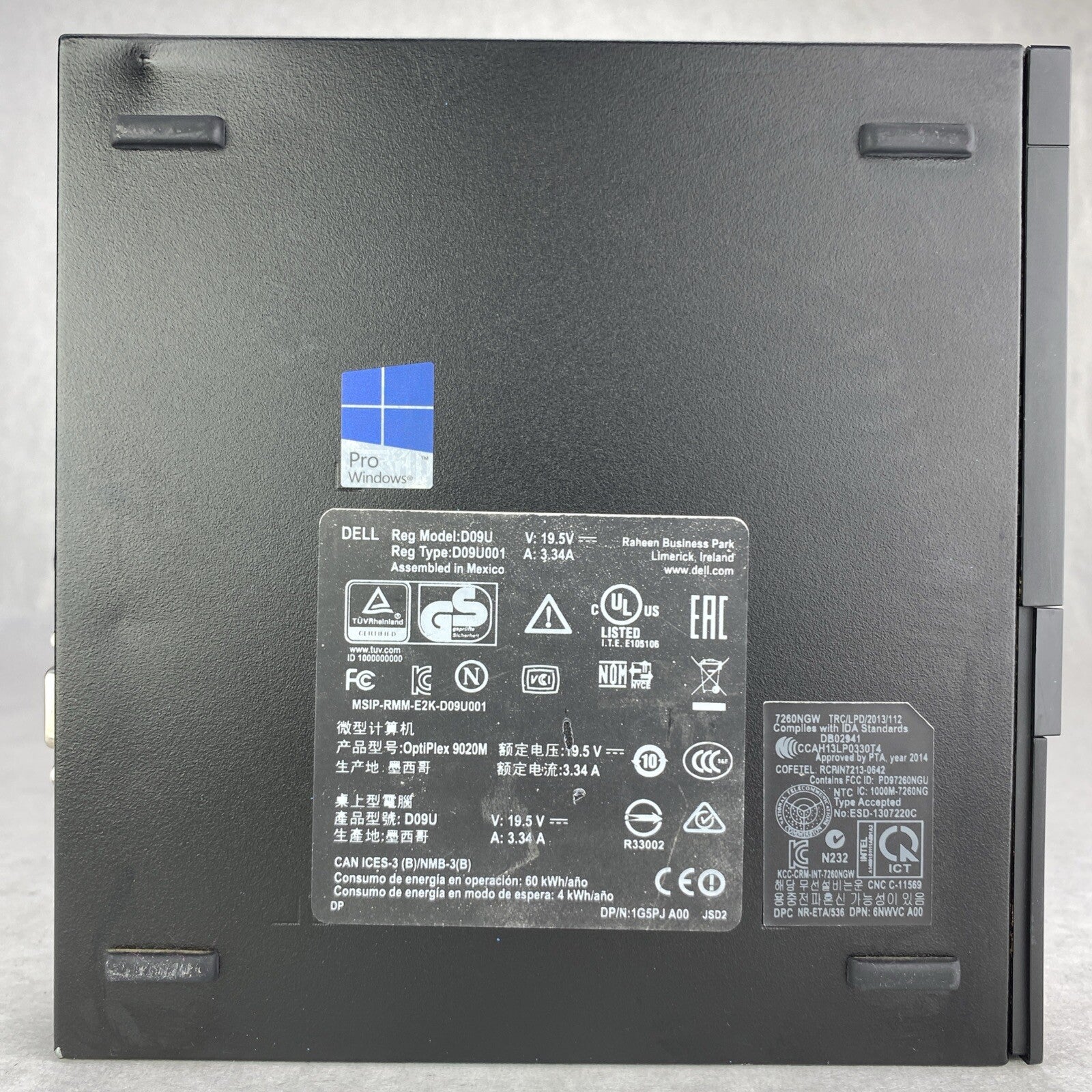 Dell Optiplex 9020M Intel Core i3-4160T 3.10GHz 1x8GB RAM WiFi No AC HDD OS
