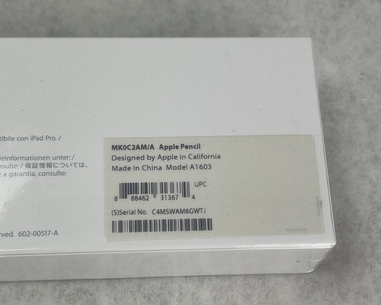Apple Pencil 1st Generation White Stylus MK0C2AM/A Model A1603