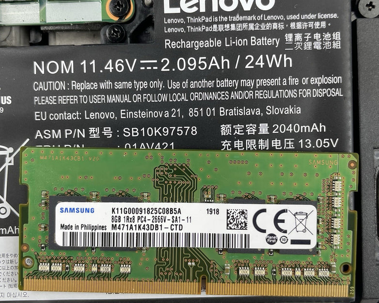 Lenovo ThinkPad T480 14" i5-8350U 1.70 GHz 8 GB RAM No SSD/OS/AC - Bad Bottom
