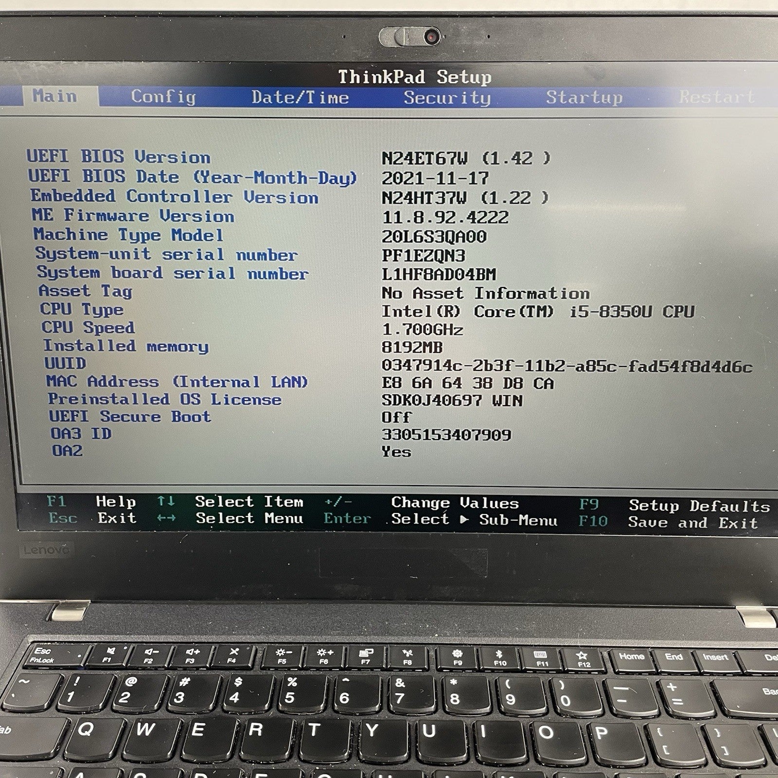 Lenovo ThinkPad T480 14" i5-8350U 1.70 GHz 8 GB RAM No SSD/OS/AC/Batt- No Bottom2